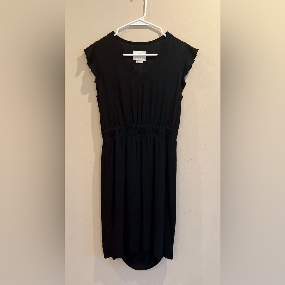 Kate Spade Women Dress A-line V-neck Navy Ruffle Short Sleeve Size 4